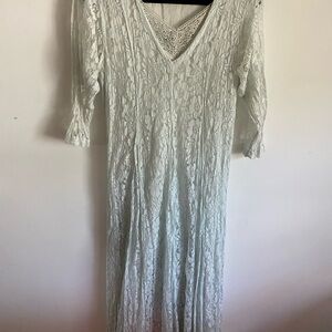 Nostalgia Lace Long‎ Sleeve Dress in Pale Blue Fairycore Cottagecore Feminine